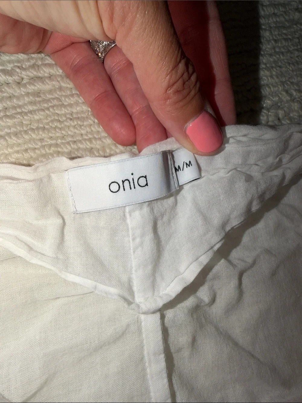 Onia White Sheer Tie-Front Beach Cover-Up